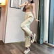 Pantalon de travail de dopamine simple décontractée pour les femmes en printemps et en été cordon hip-hop mince-feel large pantalon de plancher