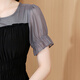 
OLJ light luxury brand dress for women 2025 summer new style design sense fashionable simple fake two-piece temperament skirt apricot color XL 116-125Jin [Jin equals 0.5 kg]