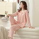 Langsha Pajamas (Langsha) Spring and Automne Coton Pure Coton Longs à manches longues Cardigan Automne Cardigan mince en vrac de grande taille Set 9272 XL [Recommandé 120-140jin [Jin est égal à 0,5 kg]]]
