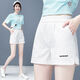 SOVK Sticked Shorts für Frauen 2025 Sommer Neue Koreanische Version Vielseitige elastische Hochtaille schlanker lässiges Casual A-Line Wide-Big Hot Hosen Khaki 9909 L 105-115jin [Jin gleich 0,5 kg]