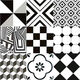 
All-ceramic Nordic 6060 black and white flower tiles restaurant clothing store bathroom anti-slip store wear-resistant floor tiles 6623 600*600