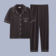 Heyu Herren-Pyjama-Herren-Kurzärmel-Sommer-Dünne Baumwoll-Pyjama-Pyjama-Herren-Feder- und Sommer-Kleidungsstück G3884 Blau (kurzärmelig) 195 4xl [Empfohlen 170-200jin [Jin gleich 0,5 kg]]