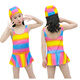 LiYunHouSe new hooded children's suit swimsuit one-piece girl baby swimsuit student swimming trunks large and medium children hot spring swimsuit (one-piece with bottoms) pink rabbit + swimming cap 55 (weight 15-25Jin Jin is equal to 0.5 kg)