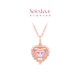 Chow Tai Fook SOINLOVE Beloved 18K Gold Midsummer Heart Amethyst Pendant for Women with Silver Chain VV232 Birthday Gift 40cm