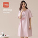 Hengyuanxiang nightgown for women 100% pure cotton short-sleeved summer pajamas for women in summer loose breathable thin home clothing set 15620 L 165/110-125Jin [Jin equals 0.5 kg]