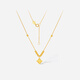 Saturday blessing yellow 18K gold four-leaf clover necklace birthday gift for girlfriend C0621037 40+5cm