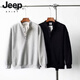 JEEP SPIRIT large size 300Jin Jin is equal to 0.5 kg large size men's Henry collar sweatshirt men's spring and autumn new American fashion brand loose top bottoming shirt gray M
