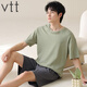 
VTT pure cotton short-sleeved shorts men's home clothing suit portable in summer antibacterial moisture-absorbing and sweating can be worn outside V short-sleeved set: OMM13603 L
