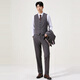 
Seven Brand [Retro Stripe Three-Piece Suit] Men's Suit Color Spinning Garment Business Gentleman Set Chocolate 44 (B44)