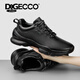 Aibotron DQG ECCO men's shoes spring and autumn breathable casual sports shoes 15th anniversary thick-soled cushioning lightweight soft-soled business leather shoes 1977 black 40