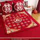 Mat de boda Bendición de boda bendición bordado cien bendición por novia hacer bendición decoración de cama de cama masculina y femenina sala de decoración de bodas suministros de cinco grandes bendiciones por bordado de oro zumbido_9898c