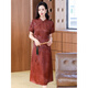 Homesee overseas light luxury high-end dress silk fragrance cloud sao girl temperament waist-hugging and looking slim retro noble lady mulberry silk red L