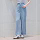 
Baitu betu women's clothing 2025 summer new denim wide-leg pants Tens Lacele nine-point straight pants women 2506T36 denim color M