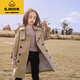 G.Duckkids Girls 'Wursbreaker Long 2024 Новая детская куртка Spring Wear Средний детский стиль среднего размера в британском стиле весна и осенняя детская детская одежда Хаки осень и зимний стиль, а также хлопок, утолщен 160 см.