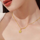 Ji Bochi Pure Gold Silver Pendant G24K Gold Sparkling Small Snowflake Commuting Pendant Collarbone Necklace for Girlfriend Snowflake Necklace