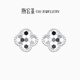 Chao Acer four-leaf clover platinum earrings for women platinum earrings as a birthday gift for girlfriend, priced at 200 yuan, 1.15g, one pair, silicone ear plugs included