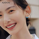 AJIDOU Ajidou earrings for women, the same style in offline malls, fashion niche design imitation turquoise ring alloy earrings
