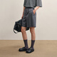 
LESS [Same Model in Shopping Mall] 2025 Autumn New Wool Straight Casual Shorts 2P7E17060 031 Dark Gray XS