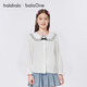 Bala BalaOne girls white shirt long-sleeved college style lapel ruffled thin autumn wear cool feeling original white 10101 130