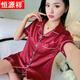 恒源祥睡衣女夏季短袖2025新款网红大尺码夏天冰可外穿家居服套装 838#黑色[短袖短裤] M [75-90斤]