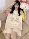 Netter Hellokitty Pyjamas für Frauen reine Baumwolle Sommer kurzärmelig dünner Stil Plus Size 200 Jin [Jin entspricht 0,5 kg] Student Home Clothing Qys9928 m (geeignet für 80-100 Jin [Jin gleich 0,5 kg]))