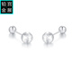 Gongzhan large and small ball platinum earrings for women, small and exquisite pt950 platinum hammered ball earrings, simple and versatile earrings, a pair of platinum hammered large and small ball earrings, about 2.6-2.8 grams