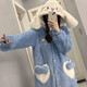 Shiliao (shiliao) lindo pijama de terciopelo de coral para mujeres en invierno camisón más terciopelo engrosado engrosado estudiante de calentamiento grueso lindo terciopelo de coral yugui perro camisón de una talla [adecuada para 80-160Jin [Jin equivale a 0.5 kg]]]