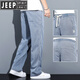 
JEEP SPIRIT summer drooping Tennis Jeans for men loose straight casual wide-leg pants for men trendy brand ice silk thin trousers for men 1048 blue summer thin M 100-115Jin [Jin equals 0.5 kg]