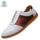 
Woodpecker [top layer cowhide] leather shoes for men in spring and autumn men's business casual leather shoes genuine leather cow tendon sole Korean version beige men's shoes white 9908 white 38 top layer cowde