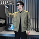 
JEEP SPIRIT fashion brand short jacket men's trendy casual baseball uniform jacket men's 2025 new top black 3XL recommended 165-175Jin [Jin equals 0.5 kg]