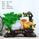 Sanqi Tiger Jade Baicai Ornaments Office Living Room Entrance Wine Cabinet Home Crafts and Decoration Opening Gifts AB-1391