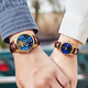 Pareja certificada Swiss Olevs observa un par de relojes mecánicos muy automáticos de relojes mojados huelgas.