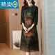 Oriental Duck special silk cheongsam modified version mulberry silk dress summer fat MM light luxury belly-covering cloud gauze skirt brick red 9763 red 4XL 146-160Jin [Jin equals 0.5 kg]