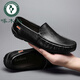 Woodpecker 2025 Automne Nouveaux chaussures de haricots noirs pour hommes Véritable cuir britannique Cuir Cuir Chaussures creux de chaussures paresseuses respirantes 9901 Black [Hollow] 38