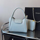 Mode Leder Eimer-Tasche One-Shoulder Handheld Crossbody Tasche große Kapazität Casual Crossbody Bag Blau