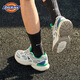 Dickies casual shoes men's shoes 2025 summer new breathable dad shoes men's mesh shoes heighten shoes running sports shoes men white green blue 42 (size is small, it is recommended to take a larger size)