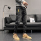 LA HaiLan Home (HLA) same men's ripped jeans summer trendy brand slim feet 2025 new summer 6636 black + 6635 black 34