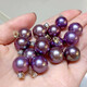 Qianjun Purple Pearl Necklace Pendant Round Tahiti Purple Highlight Princess Single Clavicle Chain 925 Silver Temperament 10mm