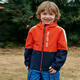 Pelliot Outdoor Kindermantel 2023 Herbst Windproof Boys und Mädchen vielseitige Freizeitkontrastmantel Orange Rot/Schmalblau 120