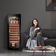 Haier home red wine cabinet, vertical humidifier, refrigerated fresh-keeping cabinet, air-cooled cabinet, wine wine cabinet, refrigerated fresh-keeping display cabinet, tea cigar cabinet, first-class energy efficiency, 150 liters, 52 bottles, uniform temperature throughout the space + hanging cup area, piano black