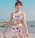 Cool Zhang (Kuzhang) Swimsuit Split Jupe partagée Femme Boxer CELORT PORTE CORÉAN COREAN PLaid Cute Girl Fresh Beach Hot Spring Spring 695 Hidden Blue L Recommandé 95-108jin [Jin est égal à 0,5 kg]