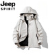 JEEP SPIRIT Jeep Jacket Jacket Men and Women in Autumn and Winter Outdoor Tibet Three-in-One Waterproof Jacket Mountain Climbing Couple Mountaineering Suit Black [3-in-1] Men and Women M
