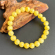 Yuzhi 1 item, 1 certificate, 1 shot, natural Russian raw ore, unoptimized beeswax bracelet, amber bracelet, bead diameter 8.3mm, hand circumference 16cm, 7.06g G669