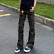 Katuchi American High Street Design Camouflage Hosen Herren Sommer Trendy Retro Straight HipHop Micro-Gloss Workwear Jeans Camouflage XL