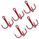 Luya three-hook red nickel three-anchor hook with barbed high-carbon steel fishhook fishing supplies red three-anchor hook 3/0# (pack of 10)