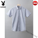 Playboy (Playboy) Chemise en coton pur pour hommes pour l'été Couleur simple et pure, la chemise à manches courtes et confortable en absorbant Sweat-Absorbing et confortable Blue Grey S 165 / 84A / 3895-105Jin [Jin est égal à 0,5 kg]
