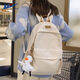 Huili Schoolbag para mujeres con mochila de gran capacidad para estudiantes universitarios de alto valor de secundaria y secundaria viajan a la computadora de computadora ligera mochila versátil Black + Sky-Summer Duck Colgante