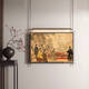 
Pupan aesthetic decorative painting lighting painting new metal hanging rod luminous mural living room teahouse with light mural A style 90*13578*63 with light model
