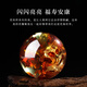 Ten-leaf natural flower amber single bead, amber beeswax loose bead, raw mineral round bead, multi-bead Buddha bead bracelet, star and moon bodhi, cultural toy accessories, collection grade 8mm single bead (selected)