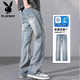 Pantalones de hombres heterosexuales delgados de verano de los jeans de playboy para hombres.